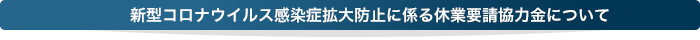 新型コロナウイルス感染症拡大防止に係る休業要請協力金について