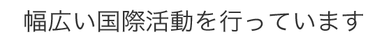 幅広い国際活動を行っています